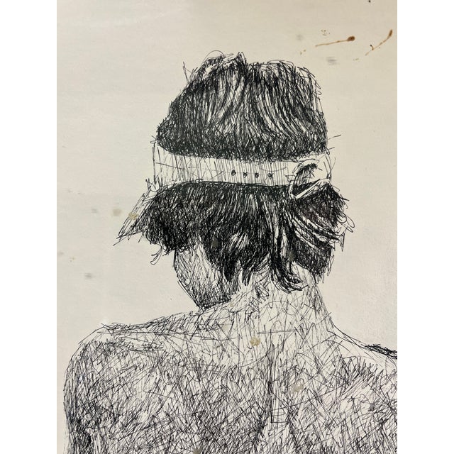 Drawing/Sketching Materials Vintage Pen and Ink Beach Scene Bill Cantwell For Sale - Image 7 of 8