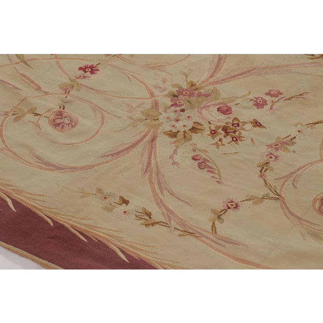 1950s Vintage French Aubusson Rug With Rose Garlands by Rug & Kilim, France, 1950-1959 For Sale - Image 5 of 9