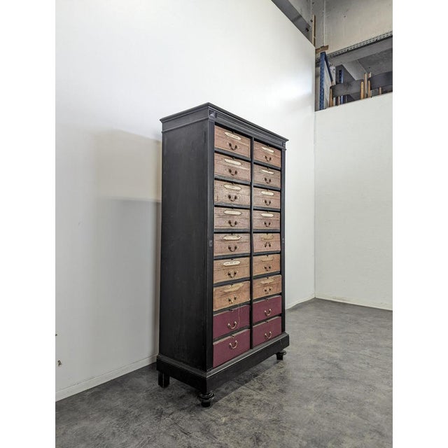 Blackened Wooden Cardboard Box Cabinet, in Very Good conditions.