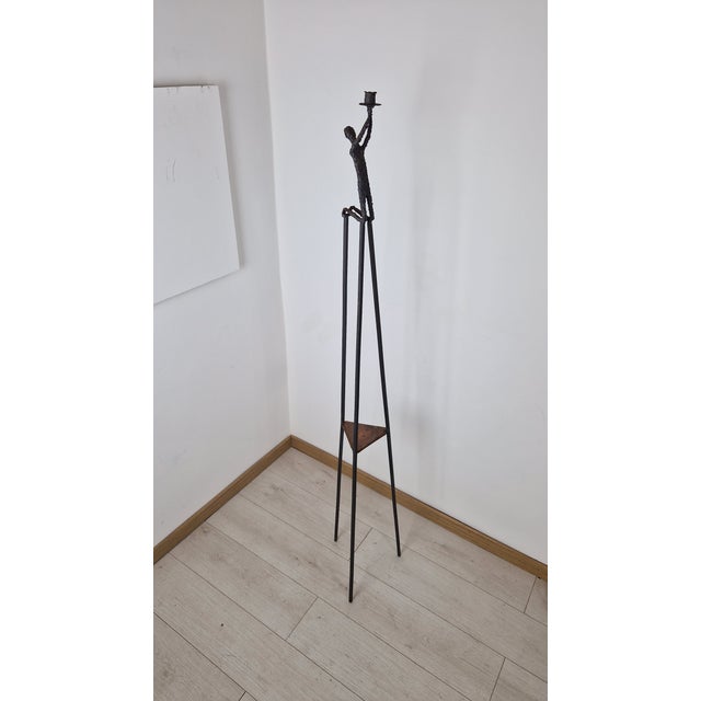 Iron and Bronze Candlestick by Alberto Giacometti, 1970s For Sale - Image 3 of 14