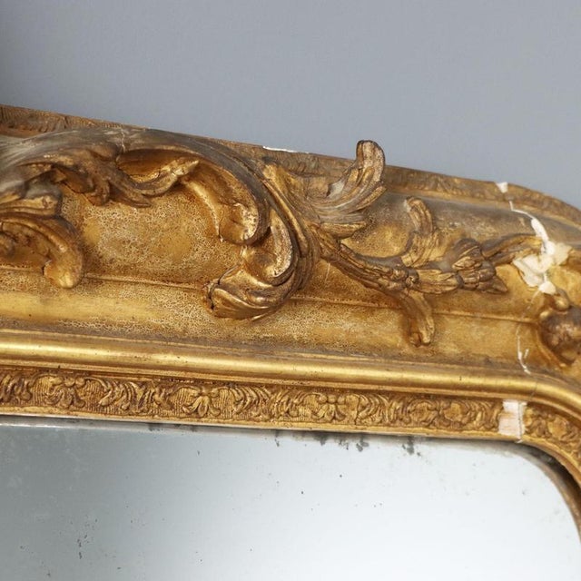 Golden Gilded Wooden Mirror For Sale - Image 5 of 14