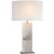 Ashlar Large Table Lamp in Alabaster and Polished Nickel with Linen Shade Designer: Ian K. Fowler Height: 28" Shade...