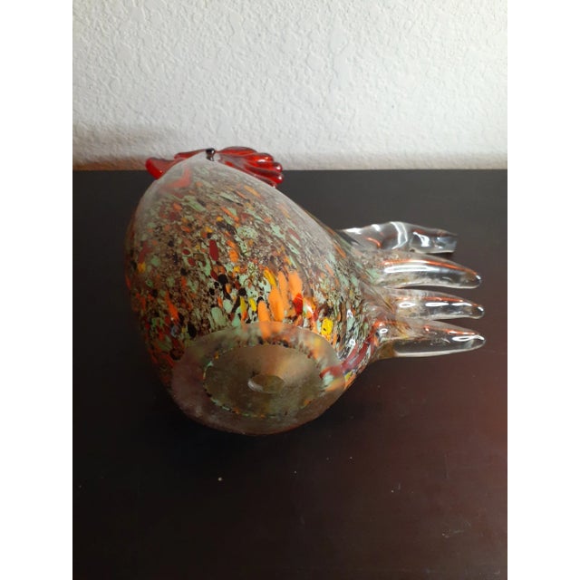 This is a Multicolor Speckled Art Glass 9" Rooster Figurine. Procured at an auction BOX 6