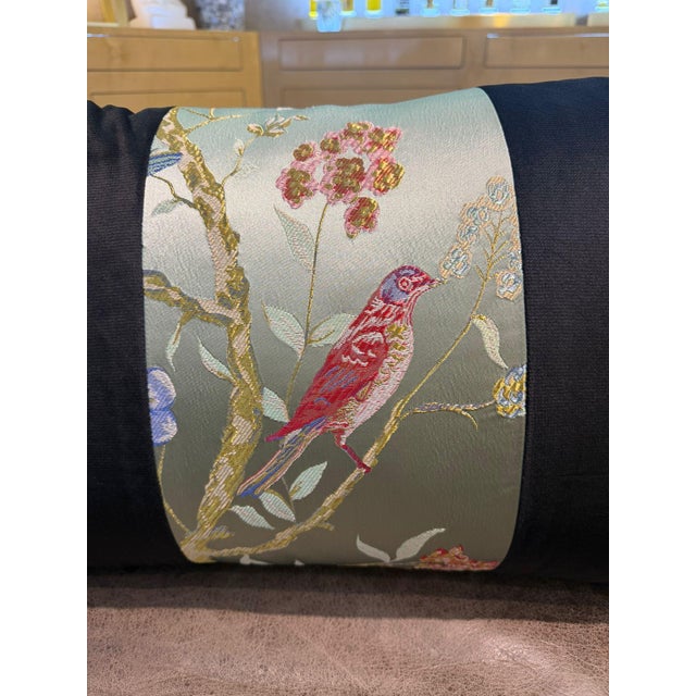 Handmade Black Velvet Satin Cushion Cover For Sale - Image 11 of 11