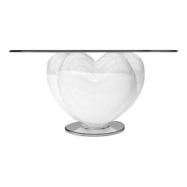 Elvia 3 Hearts Arctic White Dining Table from Eje-Design For Sale