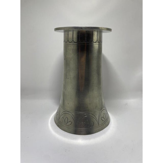 Art Deco Pewter Vase attributed to C. G. Hallberg, Sweden, 1930s For Sale - Image 4 of 7