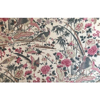 Traditional Bennison “Pandaranda” Fabric on Beige - 10 Yards For Sale