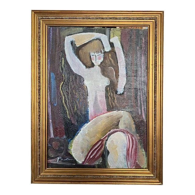 1980s Oil Painting Portrait of a Girl Valentin Dmytrovych Khrushch For Sale