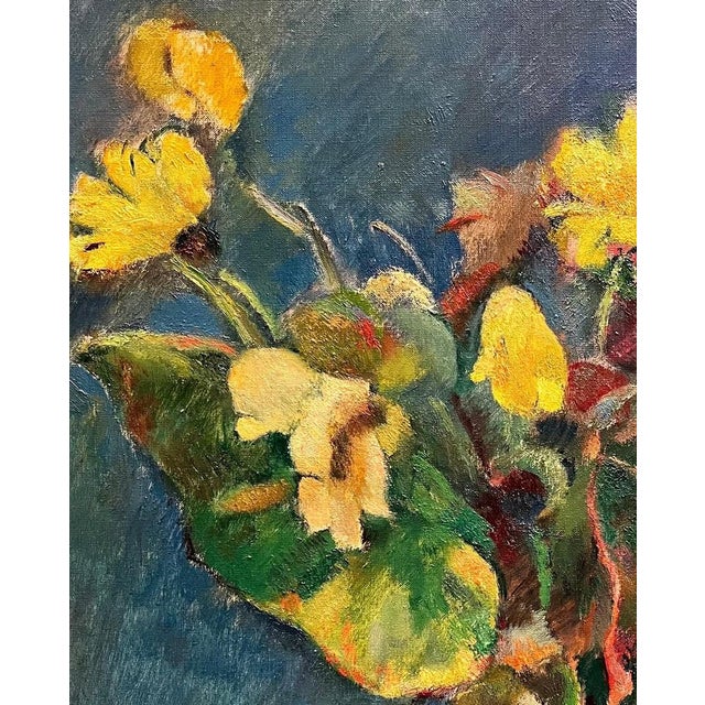 Fernand Blondin, Flowers in a Vase, Oil on Canvas For Sale - Image 4 of 11