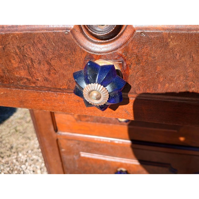 Antique Walnut Victorian 7 Drawer Dresser With Mirror 1880s For Sale - Image 11 of 17