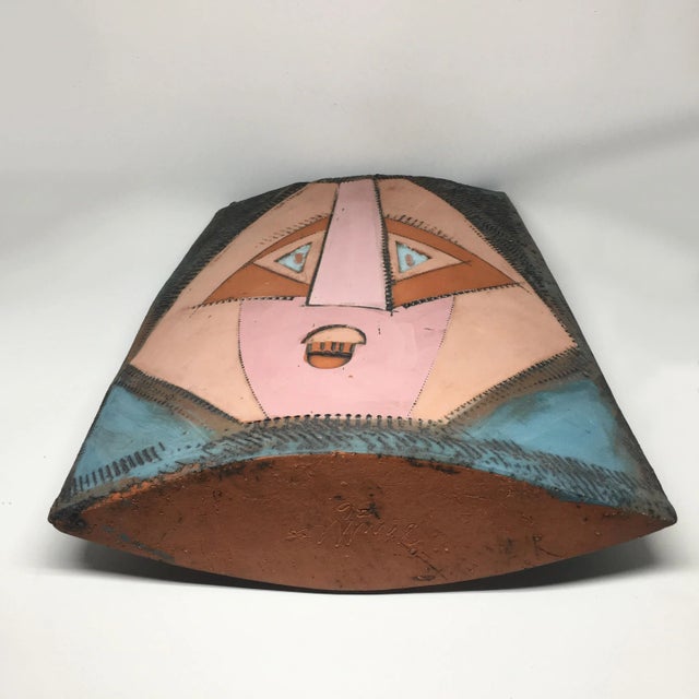 1980s 1986 Artist Signed Double Face Cubist Vase For Sale - Image 5 of 9