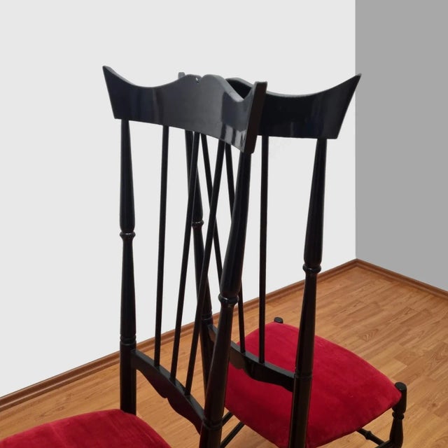 Set of Vintage High Back Chiavari Chairs, Italy, 1950s For Sale - Image 6 of 10