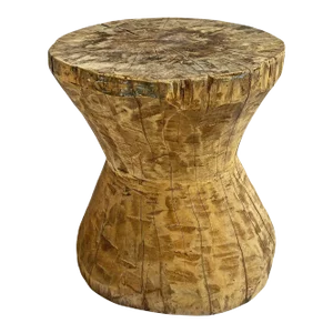 Hourglass Wood Side Table
