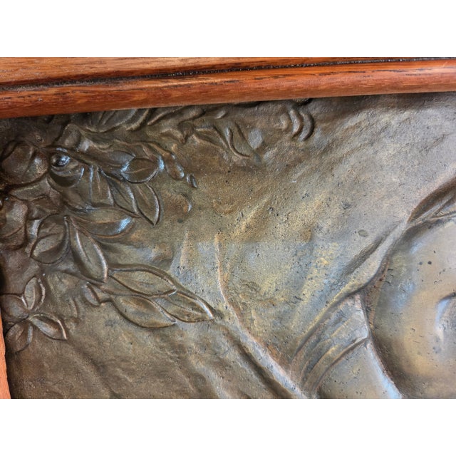 Antique Madonna & Child Bronze Wall Plaque Art Bas Rellief Sculpture Art Nouveau For Sale In San Diego - Image 6 of 7