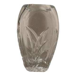 Late 20th Century Handmade Lead Crystal Vase From Portugal For Sale