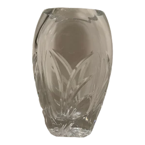 Late 20th Century Handmade Lead Crystal Vase From Portugal