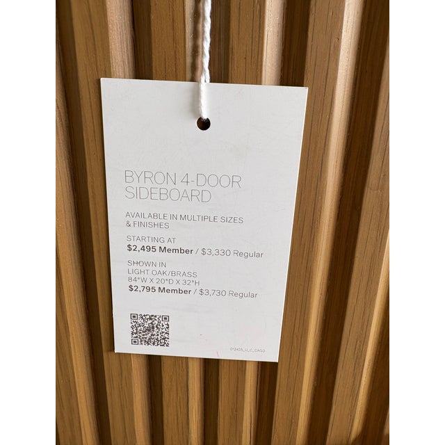 Rh (Restoration Hardware) Byron 4-Door Sideboard – Light Oak For Sale - Image 10 of 10