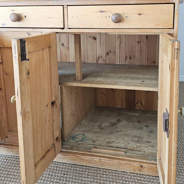 Antique English Pine Dresser Base & Plate Rack - Circa 1870 For Sale - Image 9 of 17
