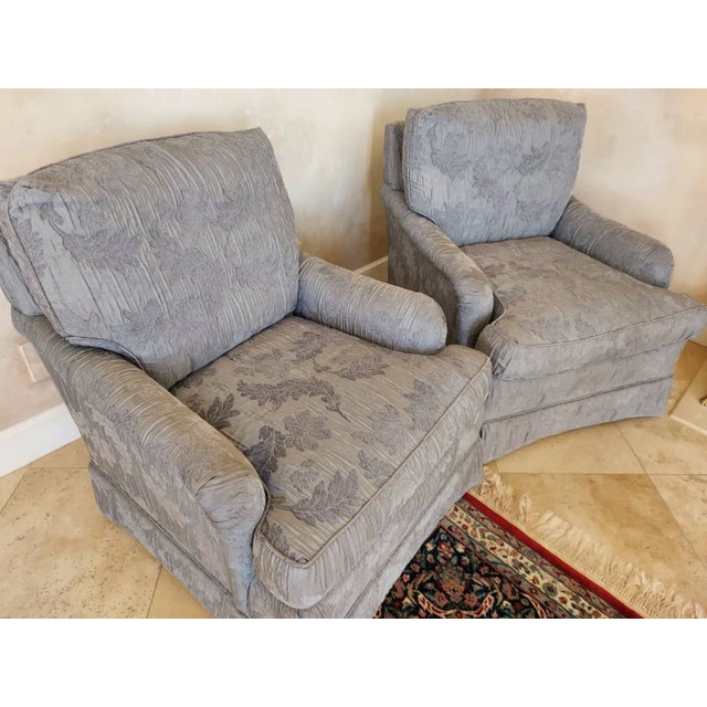 1980s Baker Upholstered Club Chairs- Pair For Sale - Image 5 of 5