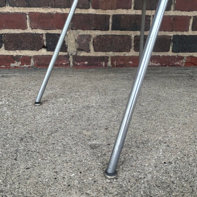 Set of 4 Early George 4671 Aluminum Frame Nelson Chairs Recovered in Geometric Sunbrella Fabric For Sale - Image 9 of 12