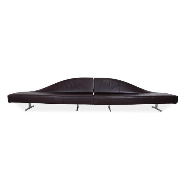 Cassina Cassina 276 Aspen Three-Seater Leather Sofa Brown Couch by Jean Marie Massaud Backrest Left For Sale - Image 4 of 12