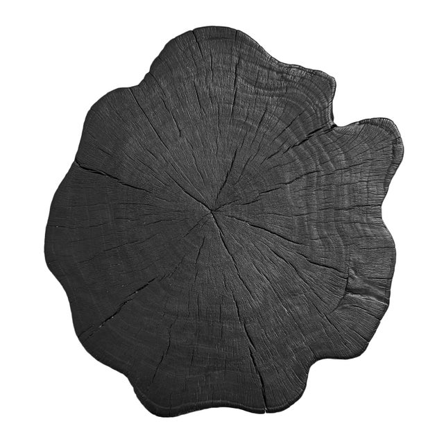 Black Organic Modern Natural Form Stump Stool / Side Table For Sale - Image 4 of 4