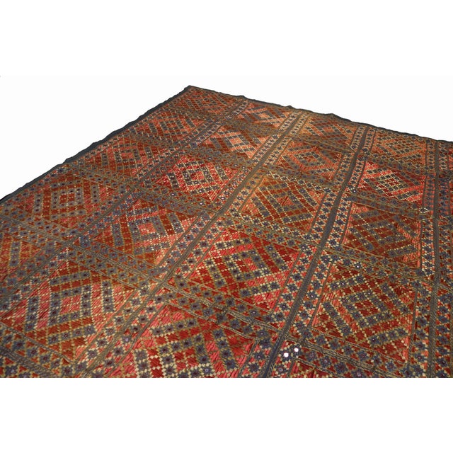 Vintage Silk Hand Embroidered Wall Hung Sofa Cover, 1950s For Sale - Image 6 of 18