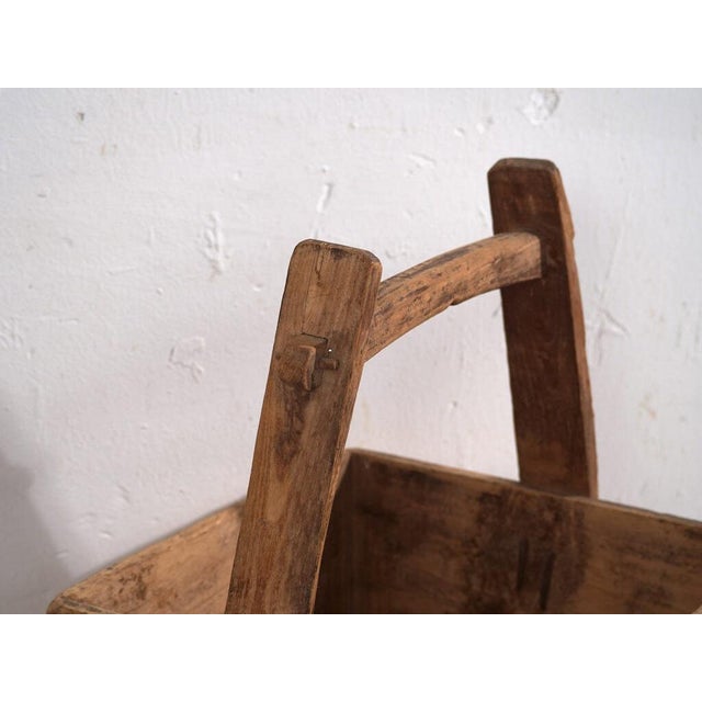 Antique Oriental Basket in Elm, 1900s For Sale - Image 4 of 9