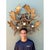 Contemporary Vintage Monumental Antler and Metal Wall Sconce For Sale - Image 3 of 12