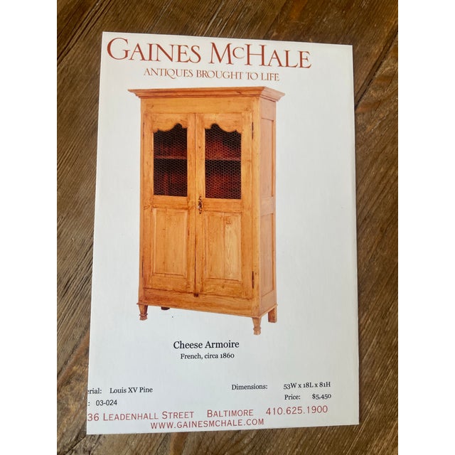 French Cheese Armoire, Circa 1860 — Louis XV Pine, Documented Provenance For Sale - Image 12 of 12