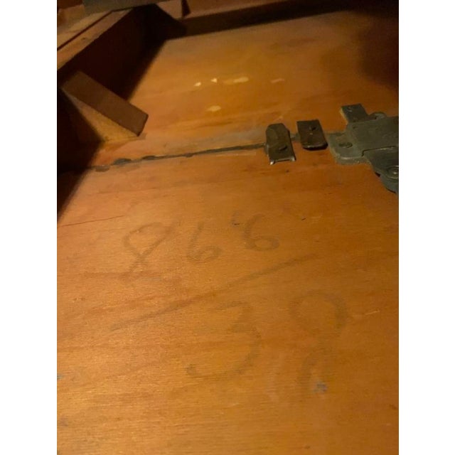 Vintage Brown Wood Double Pedestal Dining Table For Sale - Image 9 of 10