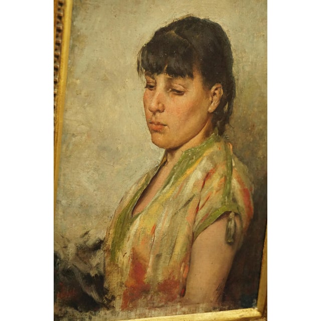 Giovanni Fattori, Portrait of a Woman, 19th Century, Oil Painting on Canvas, Framed For Sale - Image 3 of 18