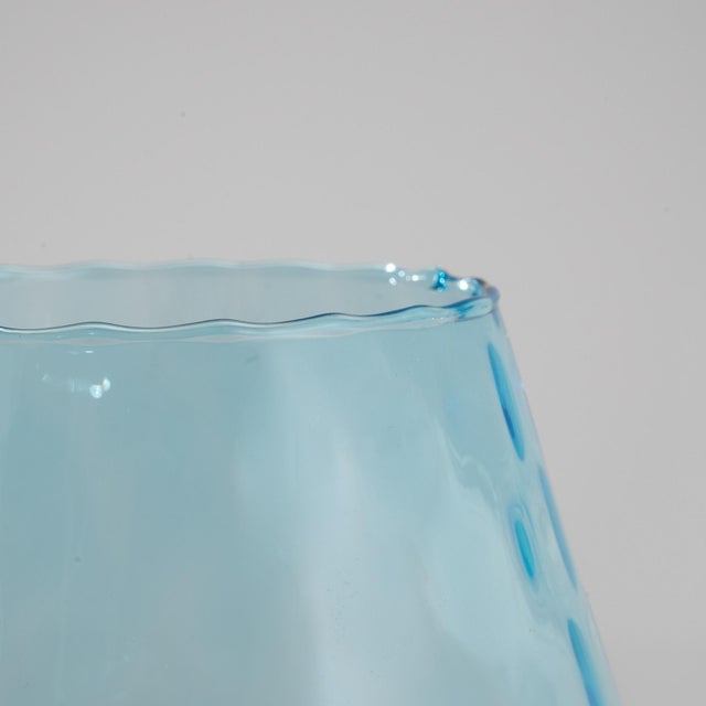 Mid-Century Modern 1960s Italian Blue Glass Goblet For Sale - Image 3 of 18
