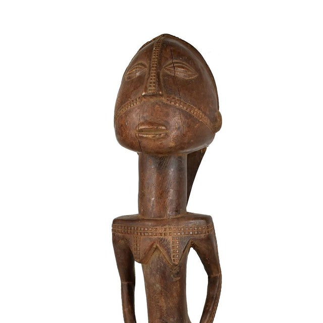 Early 20th Century Early 20th Century Tabwa Standing Scarified Male Figure For Sale - Image 5 of 5