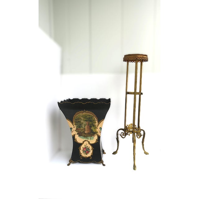 Early 20th Century French Gilt Bronze Pedestal Plant Stand Empire Style For Sale - Image 5 of 14