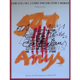 Original Exhibition Poster for Occasio Book Fair after Antoni Tapies, 1974 For Sale