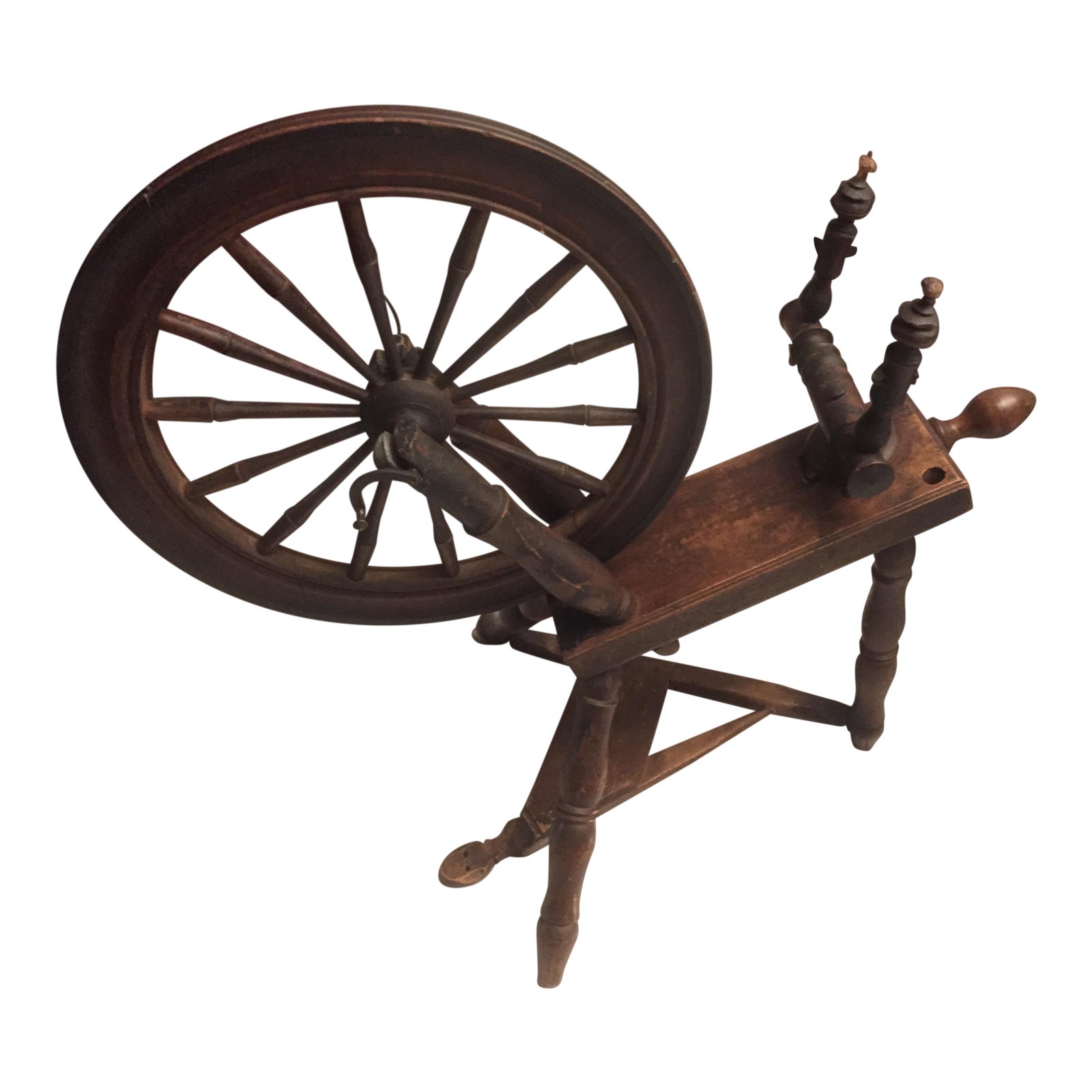 Antique Wooden Spinning Wheel | Chairish