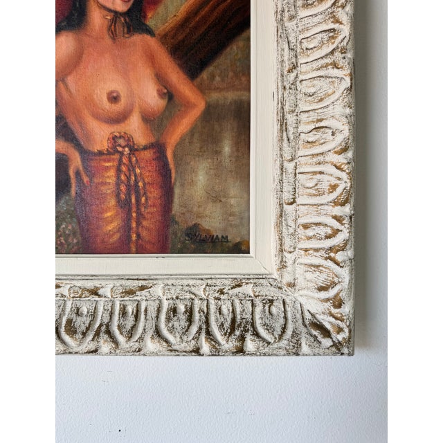 1950s Vintage Nude Woman Oil on Board Painting by Sylvia For Sale In Miami - Image 6 of 11