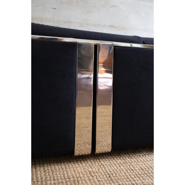 1970s Industrial Two-Seater Velvet and Chrome Steel Sofa from Dada, 1970s For Sale - Image 5 of 7