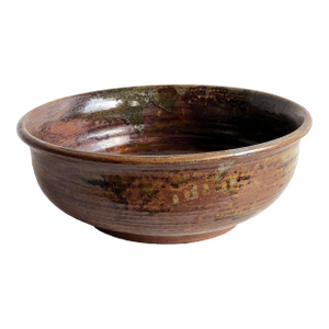 Large Signed Studio Pottery Bowl by John Gasper in Earthy Glaze Tones