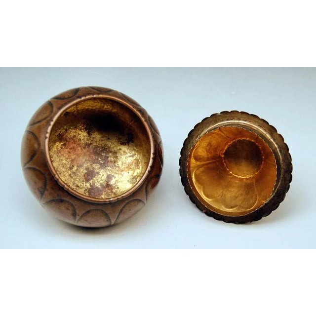 Metal Box Copper Ceramics Figurine by Josef Hoffmann for Klieber Wiener Werkstaette, 1920s For Sale - Image 7 of 8