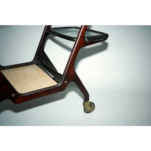 Mid-Century Modern Italian Wooden Bar Cart by Cesare Lacca, 1950s For Sale - Image 6 of 14