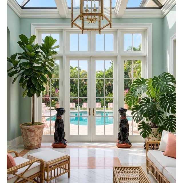 Pair of Ceramic Panther Statues For Sale - Image 10 of 10