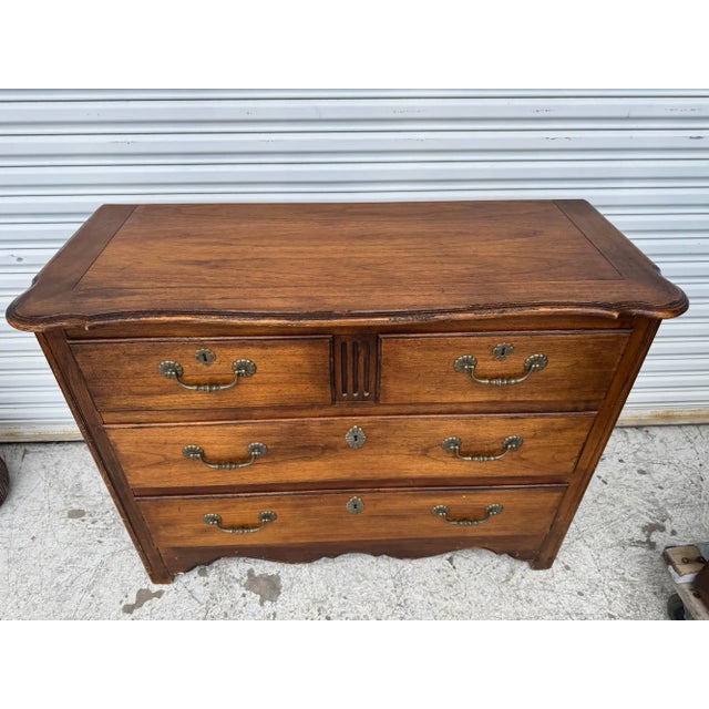 Brown Vintage Hekman Walnut 4 Drawer Commode For Sale - Image 8 of 16