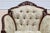 Antique French Louis XV Style Bergère Armchair – Hand-Carved Mahogany, Tufted Floral Upholstery, C. Late 19th Century For Sale - Image 9 of 18
