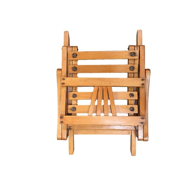 1950s George Nelson Inspired Child-Size Folding Wood Slat Chair, Pair For Sale In Los Angeles - Image 6 of 6