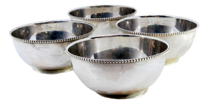 Washbasins in Plain Silver with Pearly Edges, Set of 4