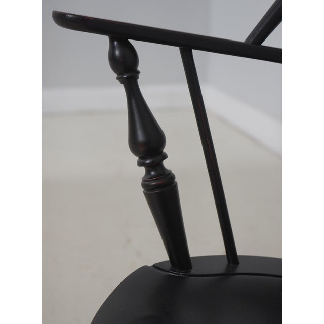 Wood Set of Six Black Bow Back Windsor Dining Chairs For Sale - Image 7 of 18
