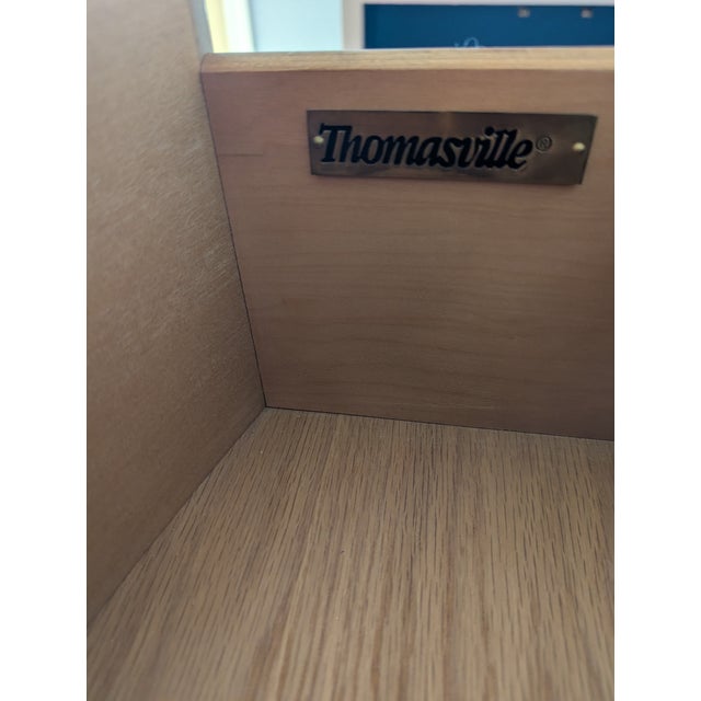 Wood Cream Marble Inlay Thomasville Chest of Drawers Dresser For Sale - Image 7 of 11