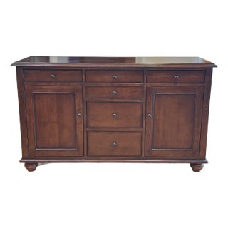 Pottery Barn Red/Brown Laurel Buffet For Sale